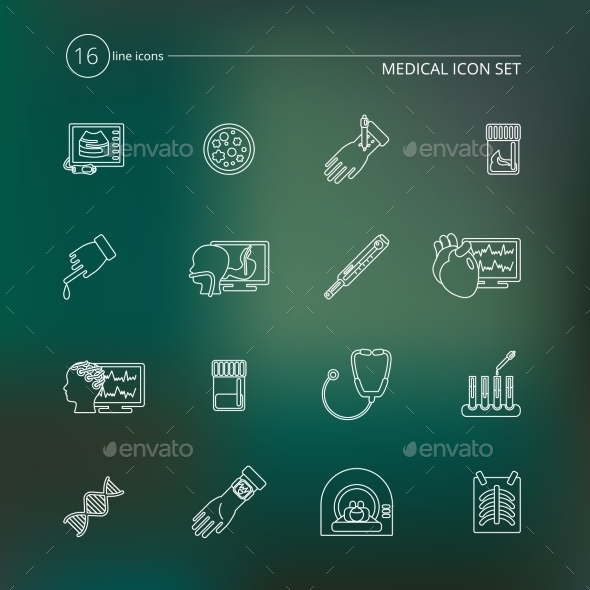 Medical Tests Icons Outline