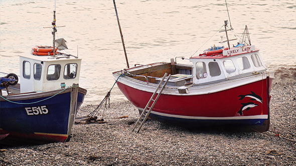 Fishing Boats By The Sea alt