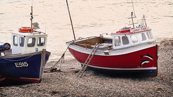 Fishing Boats By The Sea