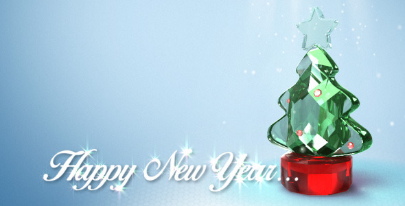 Glass New Year & Christmas tree