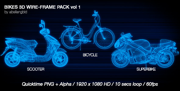 Bikes 3D Wireframe Pack Vol 1