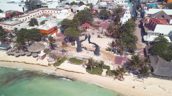 4k 24fps Drone Shoot Of Playa Del Carmen 5 Avenue Empty 4