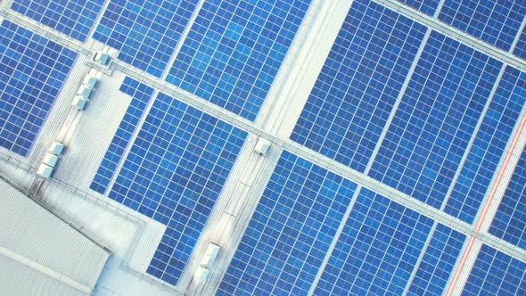 4K : Aerial View above Solar Photovoltaic Modules