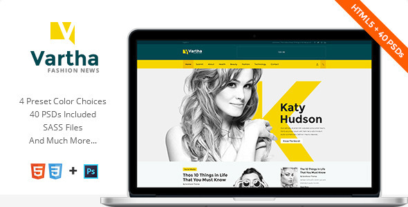 Vartha - HTML5 Magazine Template