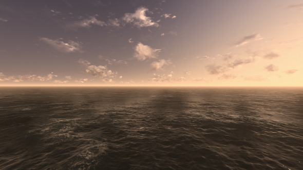 Fly Over Ocean During Sunset alt