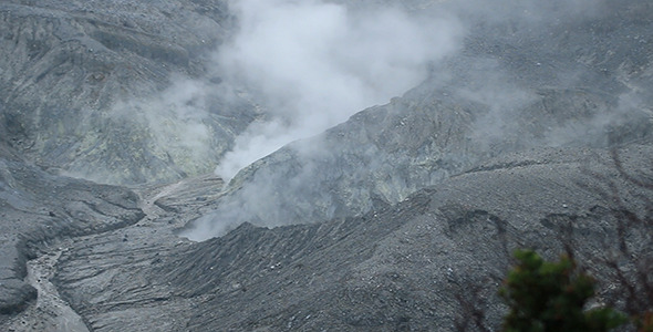 Volcano Crater Smoke 02