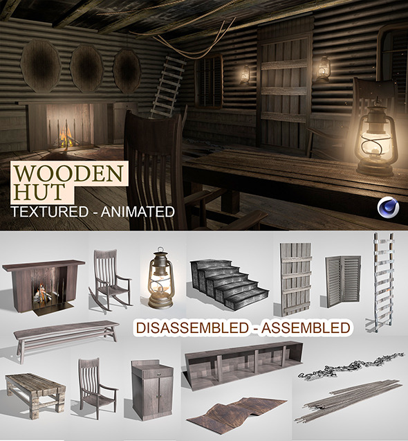Wooden Hut Render Setup