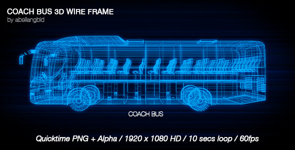 Bus Coach 3D Wireframe