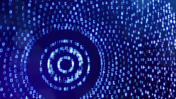 3d Loop Background Concept of Digital Data Processing Calculation and Visualization of Computation