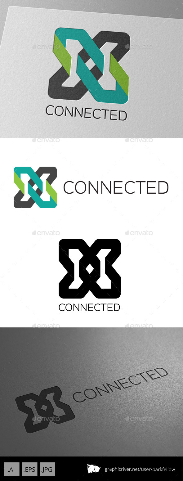 Connected X Letter Logo