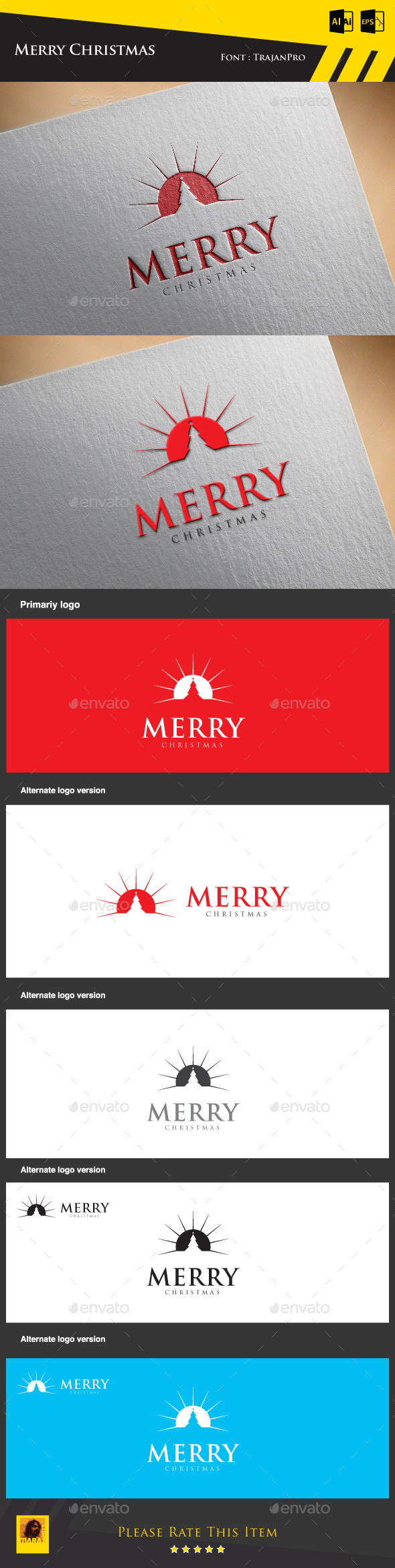 Merry Christmas Logo Template
