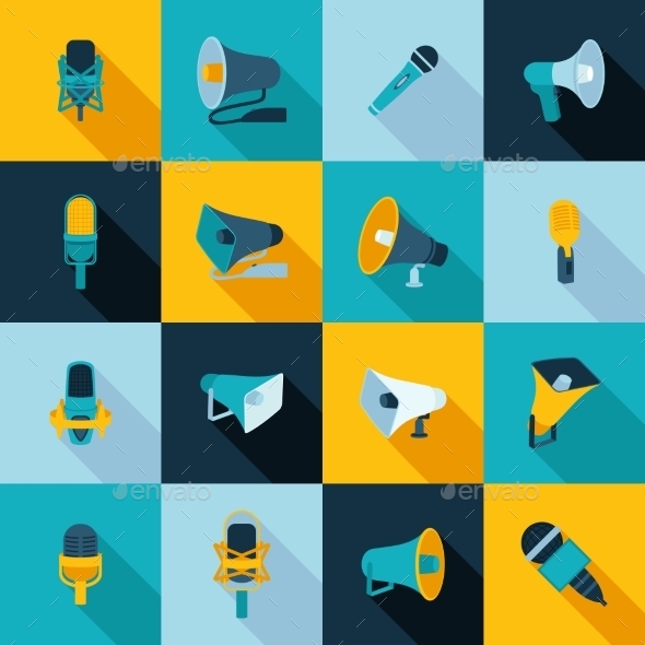 Microphone and Megaphone Icons