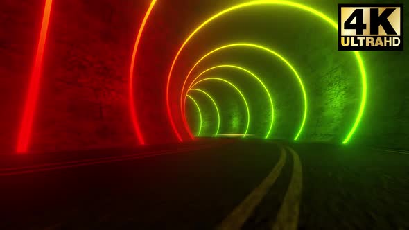 Neon Road Tunnel Pack 4k