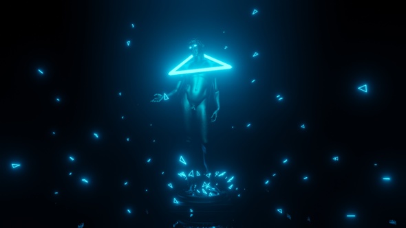 Vaporwave Statue and Neon Light HD alt