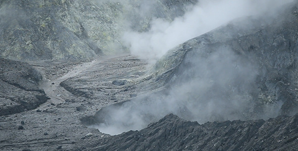 Volcano Crater Smoke 03
