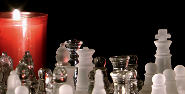 Candles and Chess made by Glass 3