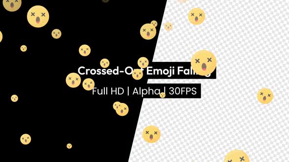 Face With Crossed Out Eyes Emoji Falling with Alpha alt