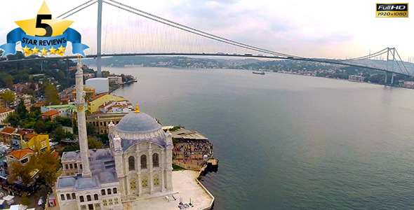 Aerial View of Mosque And Bosphorus