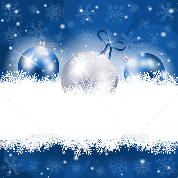 Christmas Background in Blue with Copy Space