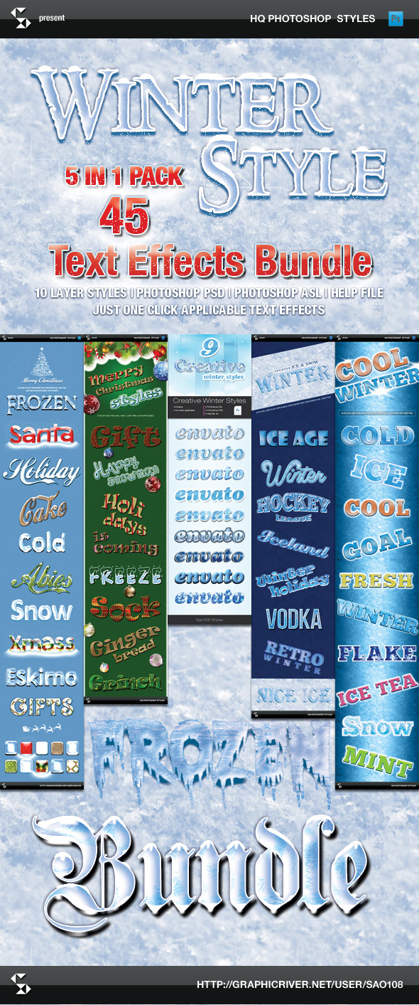 Winter Style Text Effects - Bundle