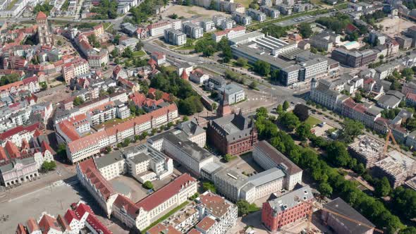 Aerial View of Old Buildings in City Centre