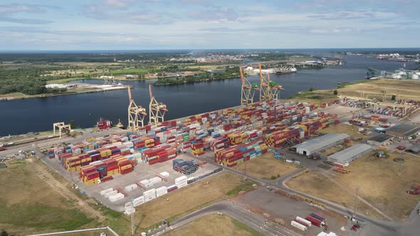 Container terminal aerial view