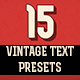 15 Vintage Retro Text Presets - VideoHive Item for Sale