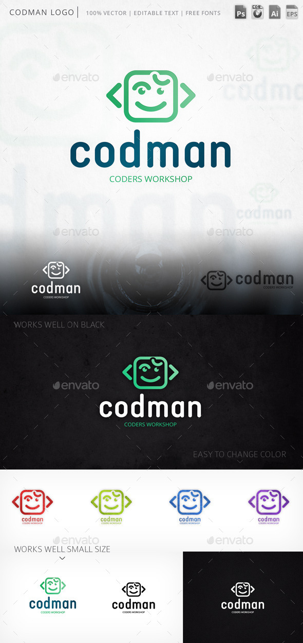 Codman Smiley Face Logo Template