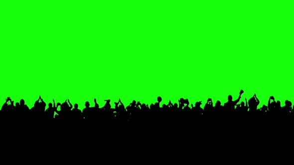 Crowd of People on the Green Screen