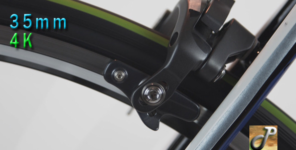 Rear View Of Bicycle Brake In Motion