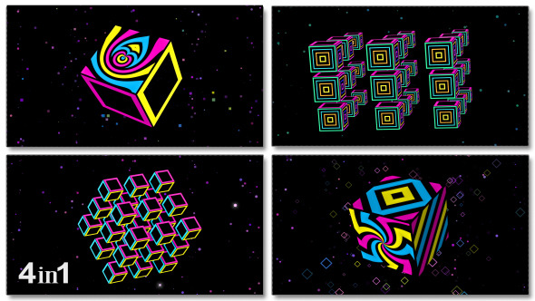 Neon Cube Disco Loop (4-Pack)