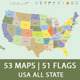 Mega USA Map and Flag Collection - GraphicRiver Item for Sale