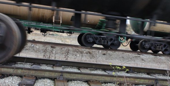 Passing Cargo Train Close Up