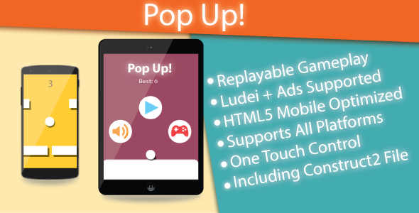 Pop Up! - HTML5 Game (Construct 2 & Construct 3)