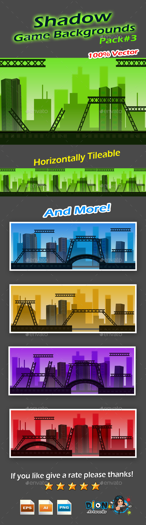 Shadow Game Backgrounds Pack-3