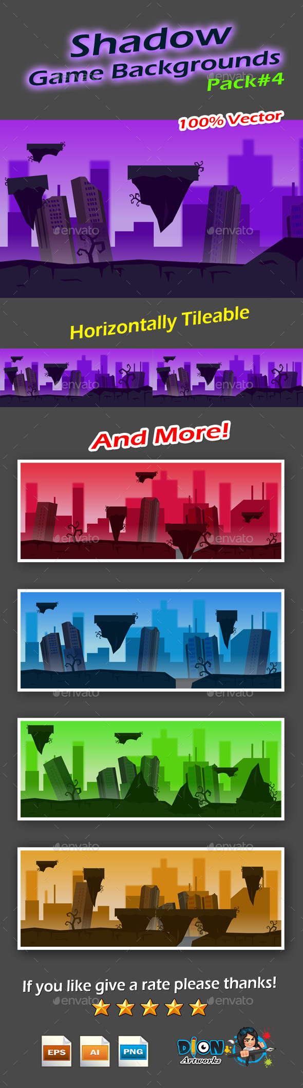 Shadow Game Backgrounds Pack-4