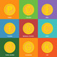 Flat Golden Coins Currency Icons - GraphicRiver Item for Sale