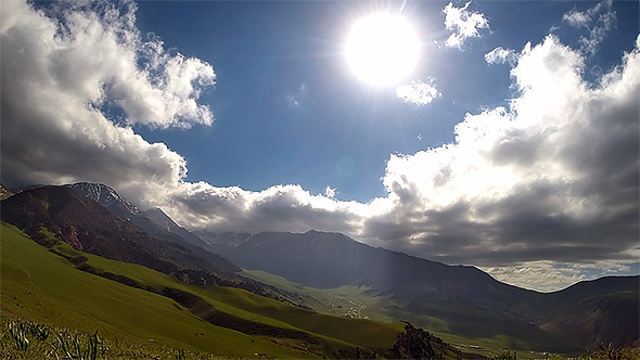  Clouds over Mountain Field