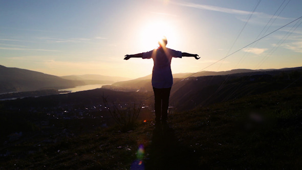 Woman and Sun Rays 2