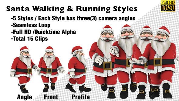 Santa Running Walking Styles Pack 15