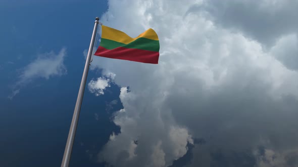 Lithuania Flag Waving 4K