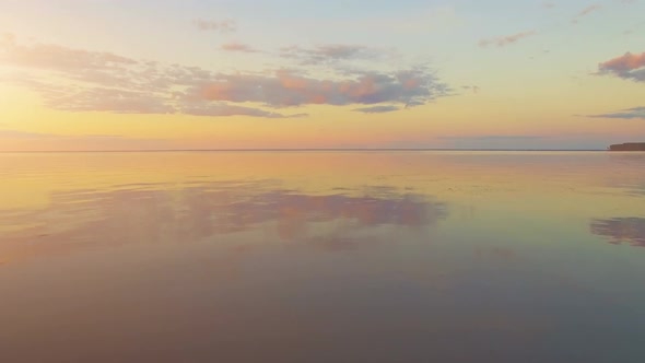 River Panorama in Sunset Light