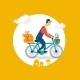 Courier Rides a Bicycle Icon - GraphicRiver Item for Sale