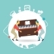 Movers Carry Furniture Piano Illustration - GraphicRiver Item for Sale