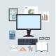 Desktop Accounting Illustration - GraphicRiver Item for Sale