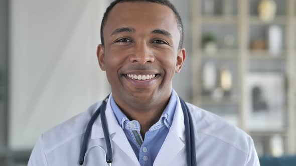 Portrait of Smiling Confident AfricanAmerican Doctor