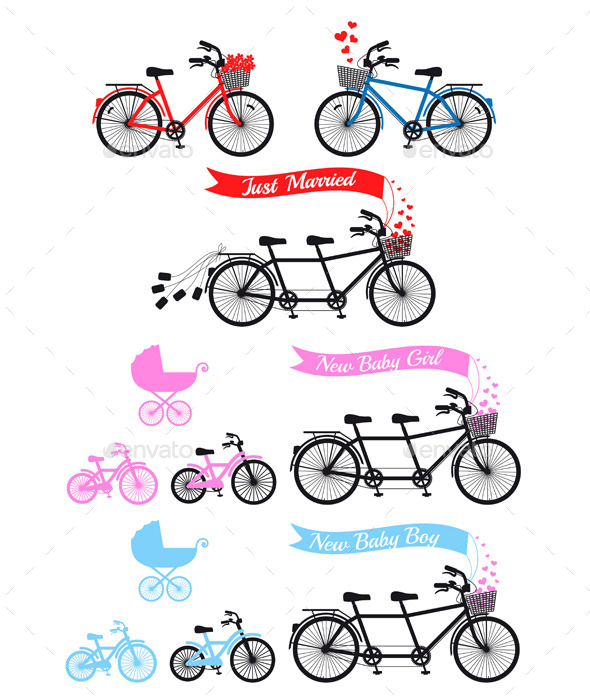 Baby Shower With Tandem Bicycle