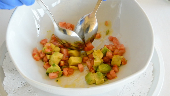 Mixing Ingredients Cooking in a Bowl