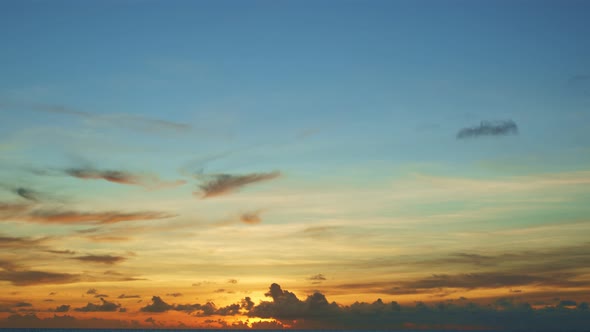 Nature Cloudscape Sky Of Sunset Over The Sea.