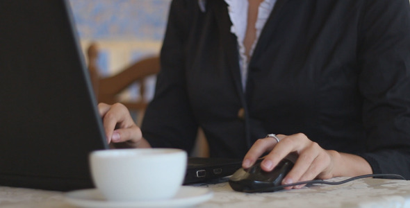 Business Woman Working on Laptop